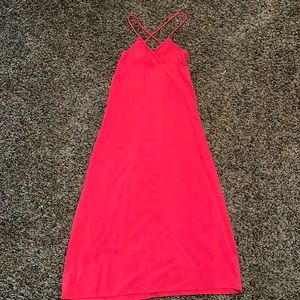 Cross back red dress